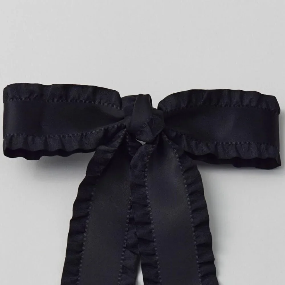 NWT Urban Outfitters Lettuce Edge Black Hair Bow Barrette